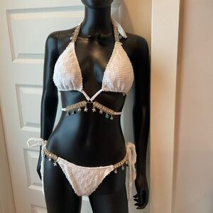 White Bikini with A LOT of charms!